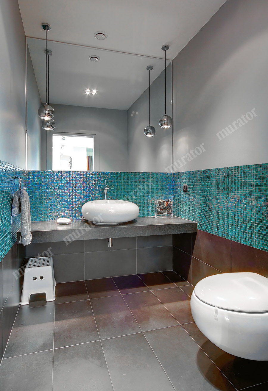 Ванная с бирюзовой мозаикой